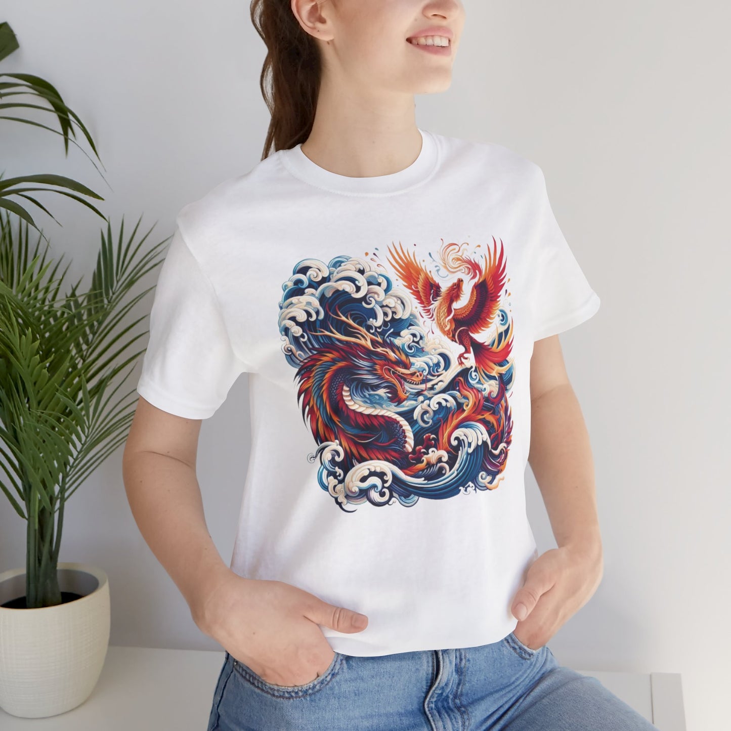 Dragon-Phoenix Unisex Short Sleeve Tee