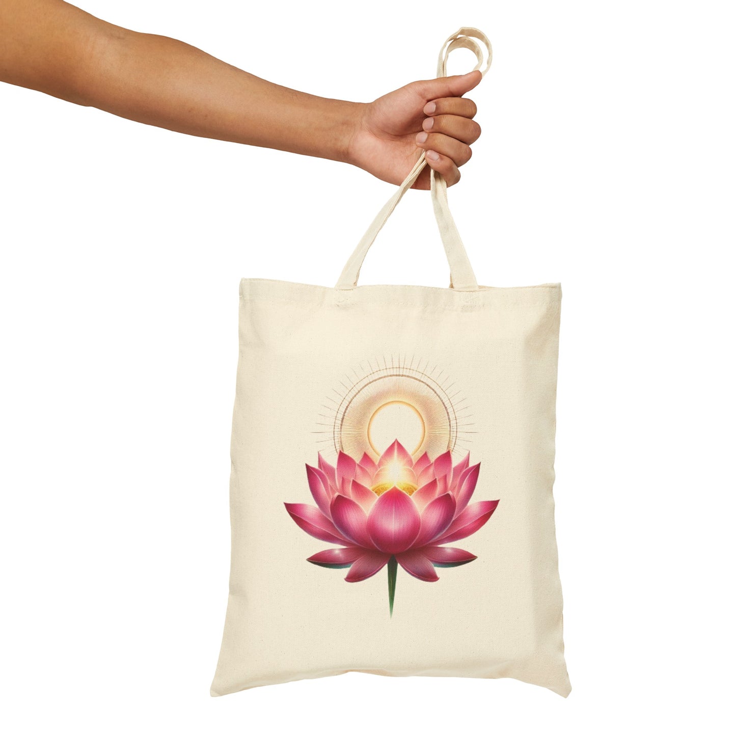 Enlightened Lotus Cotton Canvas Tote Bag