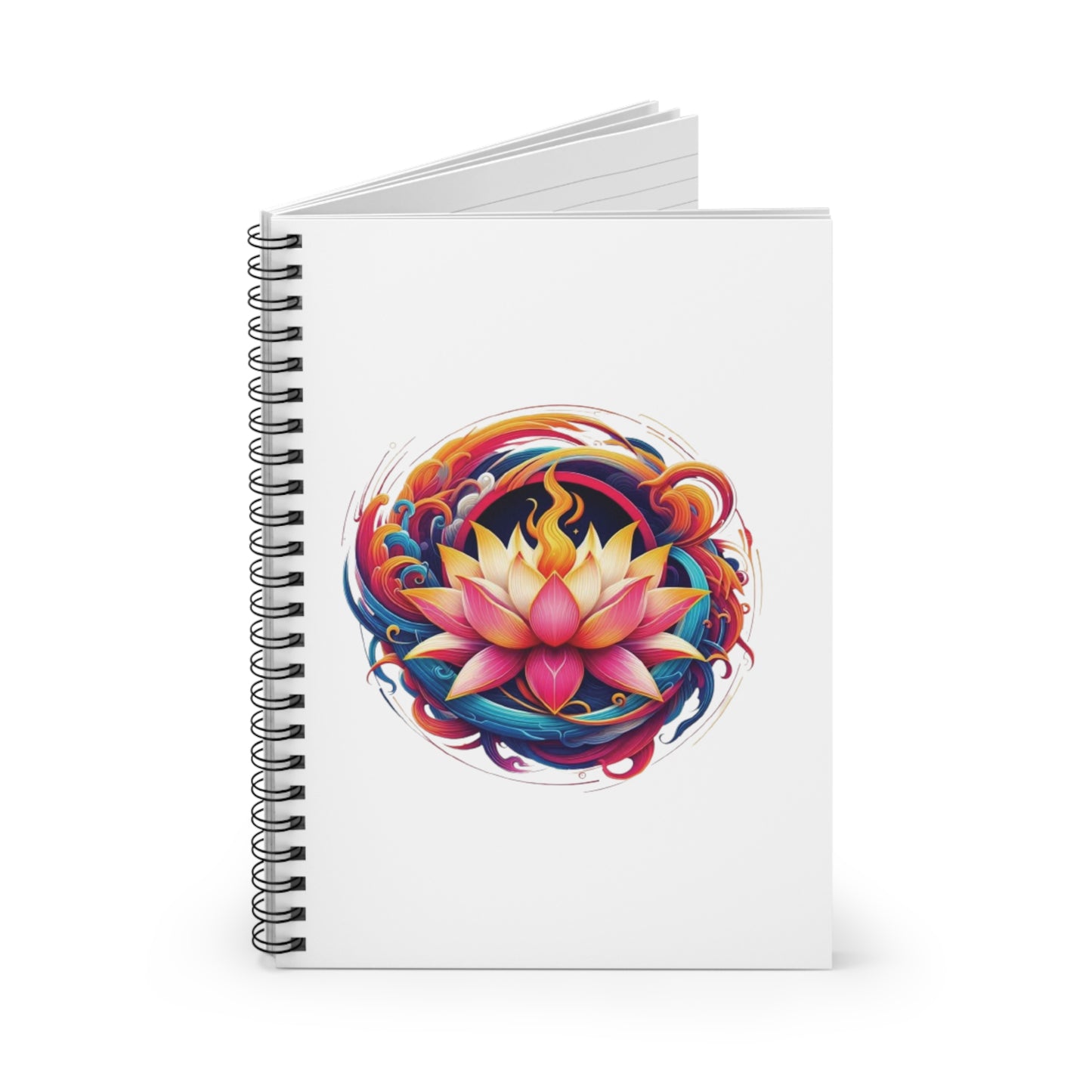 Fire Lotus Spiral Notebook - Ruled Line