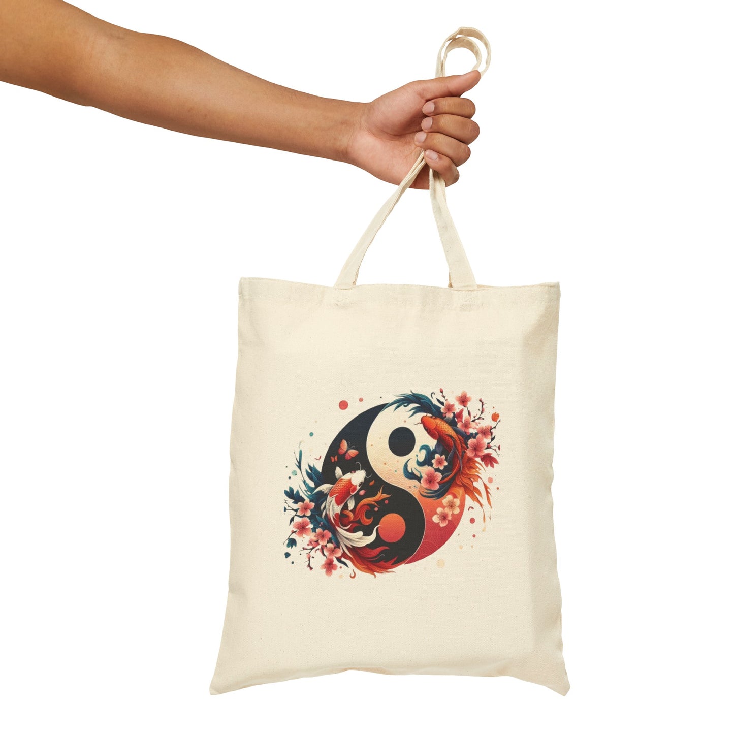 Yin Yang Cotton Canvas Tote Bag