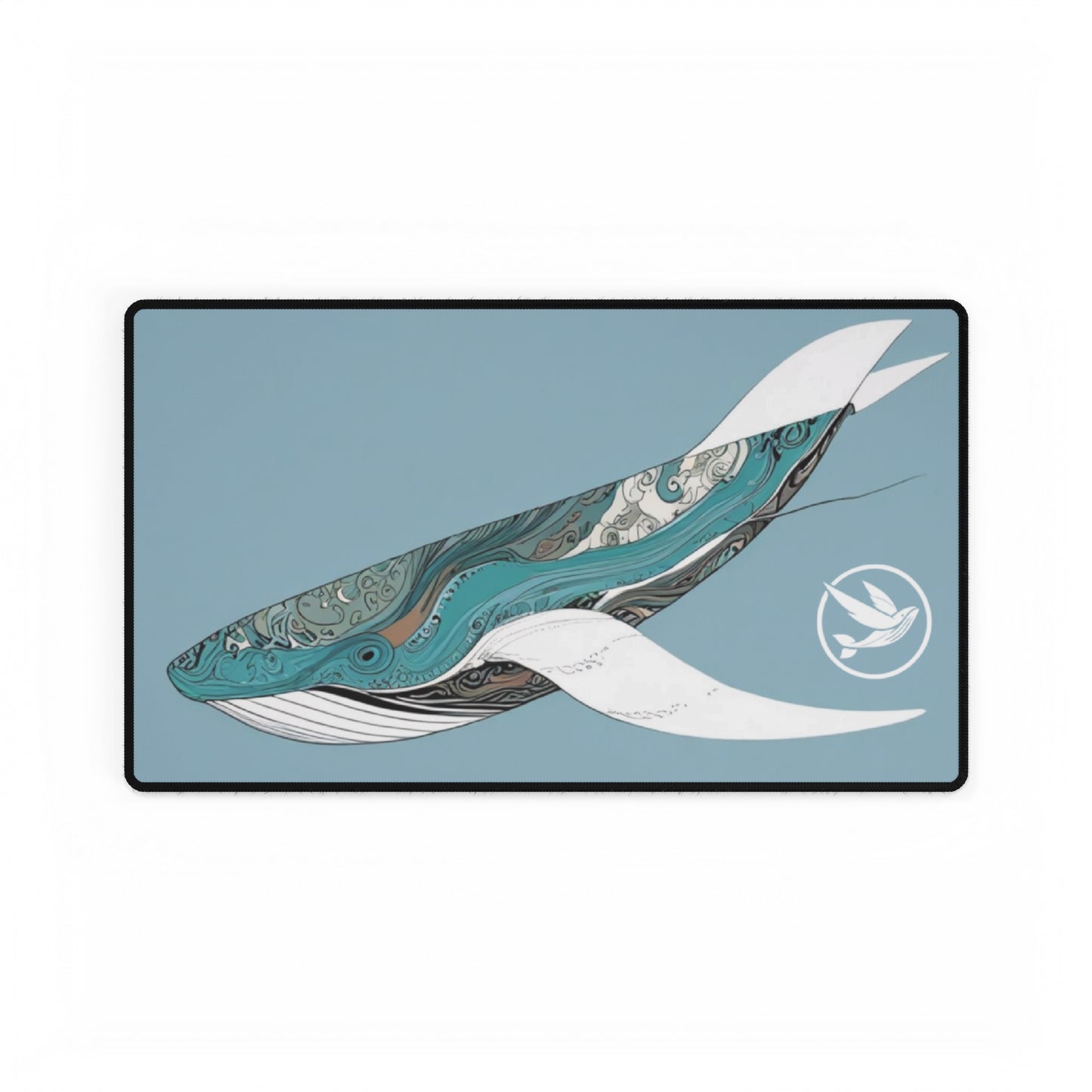 Desk Mat - Light Blue Whale