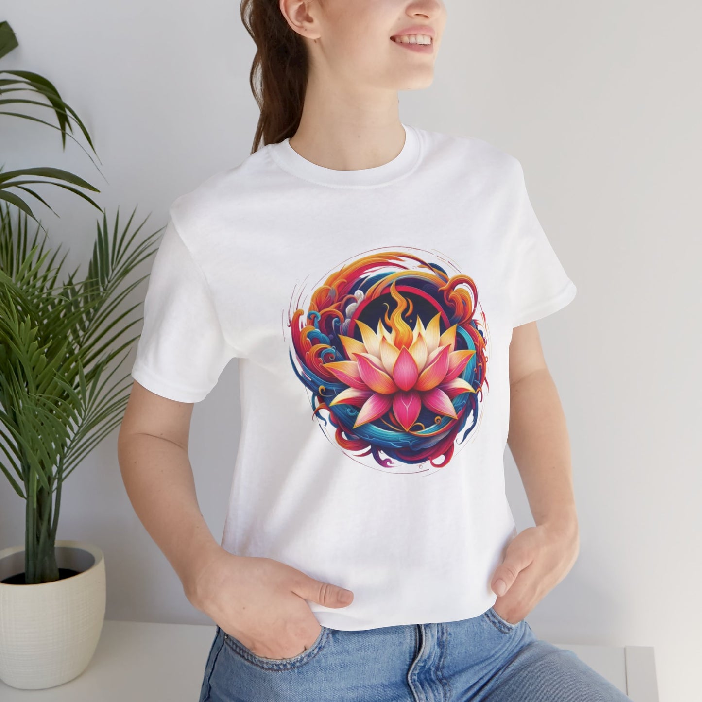 Fire Lotus Unisex Jersey Short Sleeve Tee