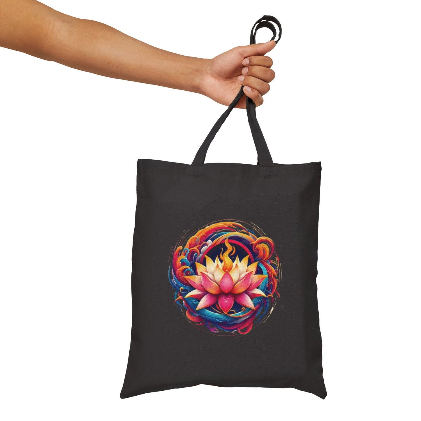 Fire Lotus Cotton Canvas Tote Bag