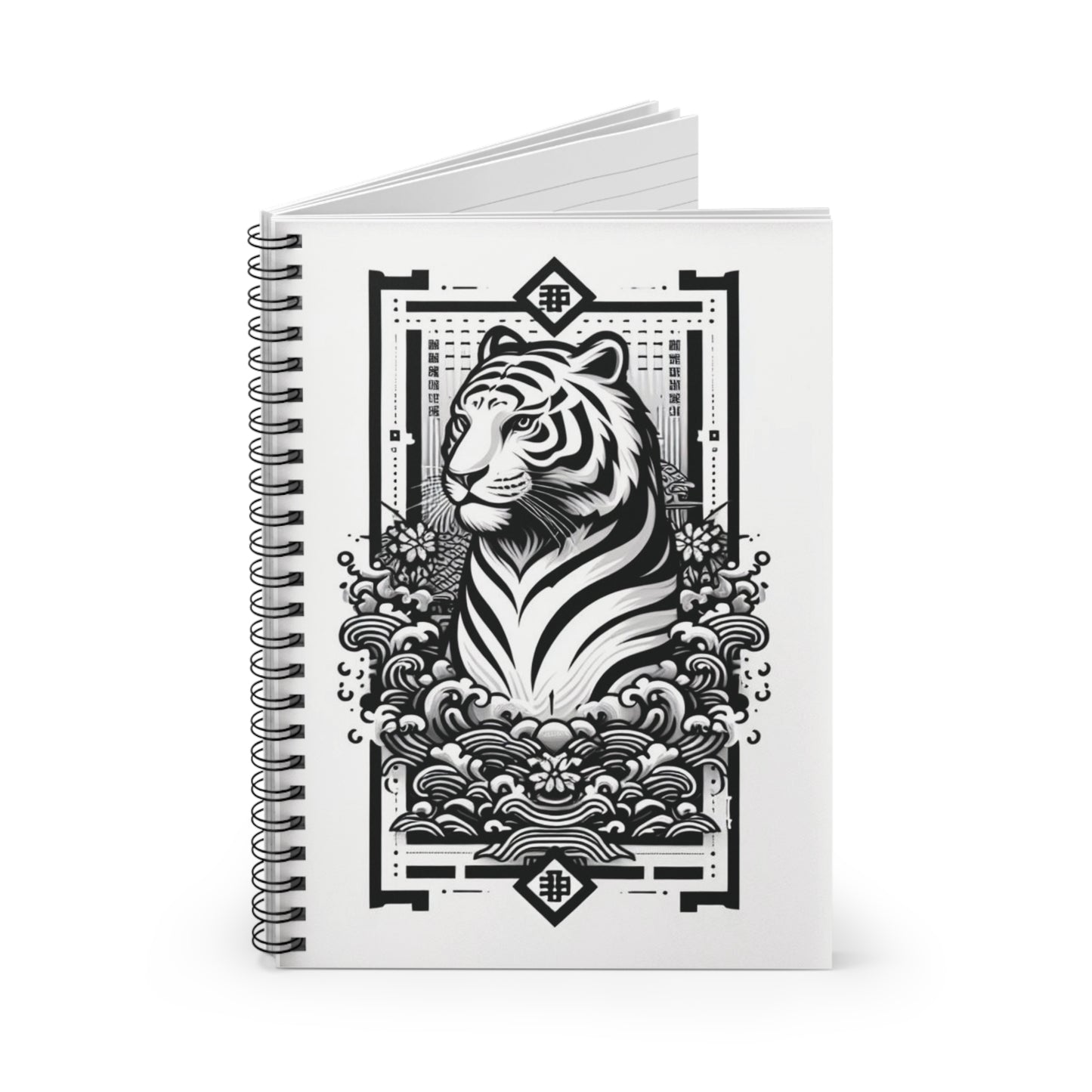 White Tiger Spiral Notebook - Ruled Line