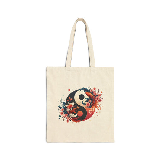 Yin Yang Cotton Canvas Tote Bag