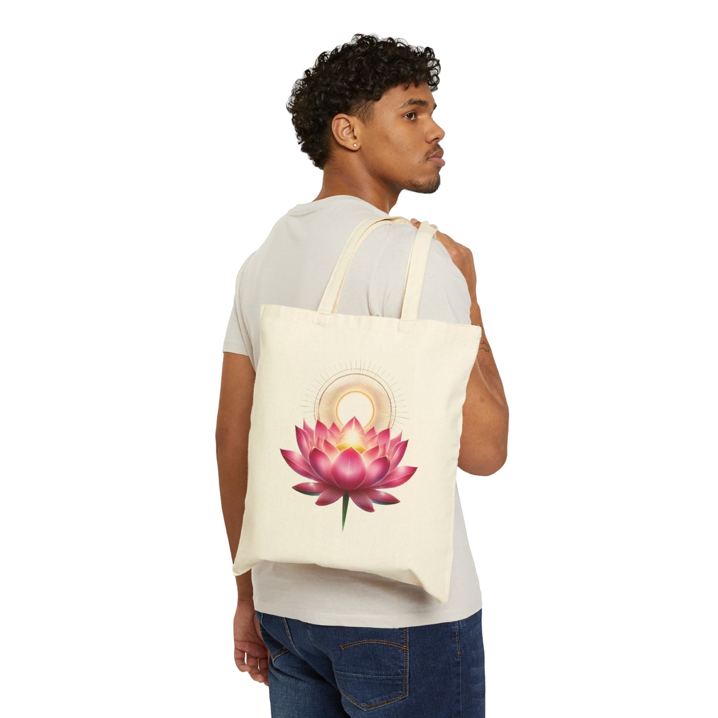 Enlightened Lotus Cotton Canvas Tote Bag