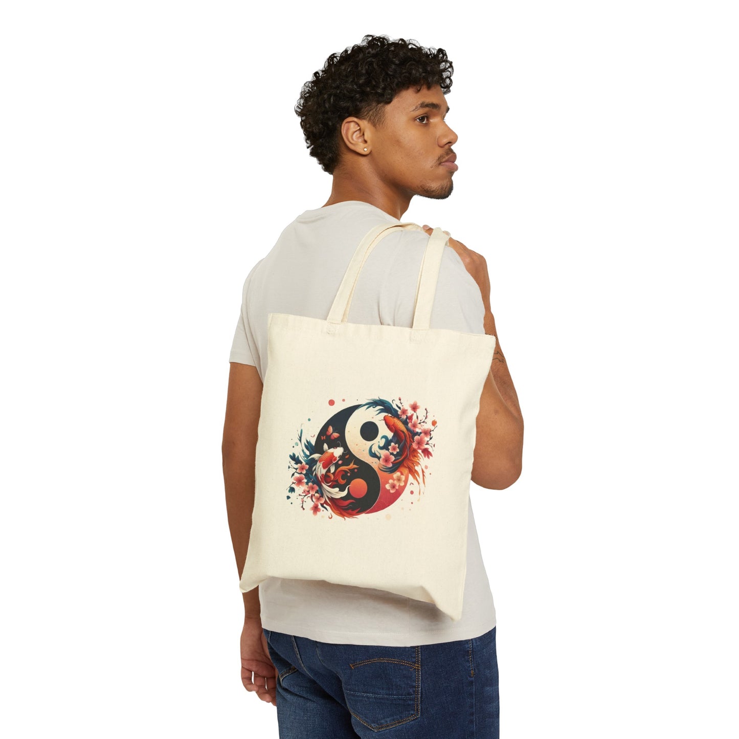 Yin Yang Cotton Canvas Tote Bag