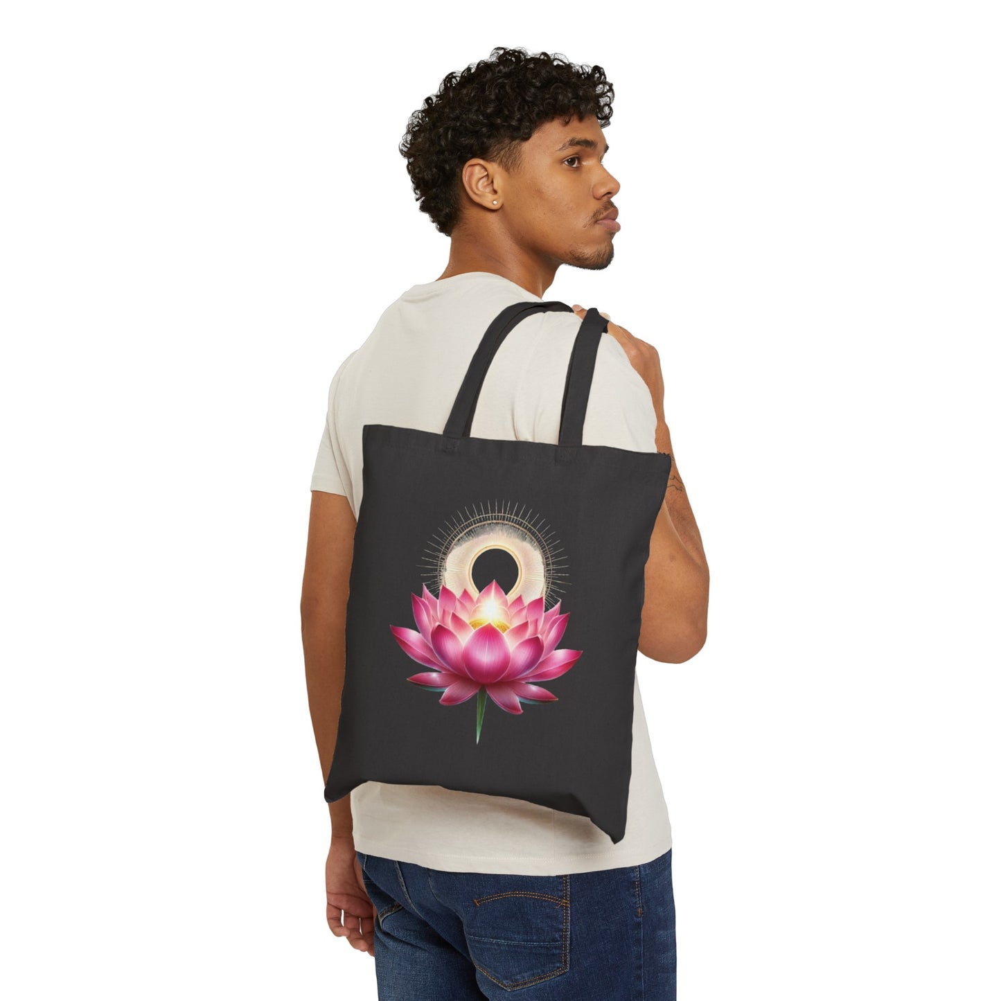 Enlightened Lotus Cotton Canvas Tote Bag