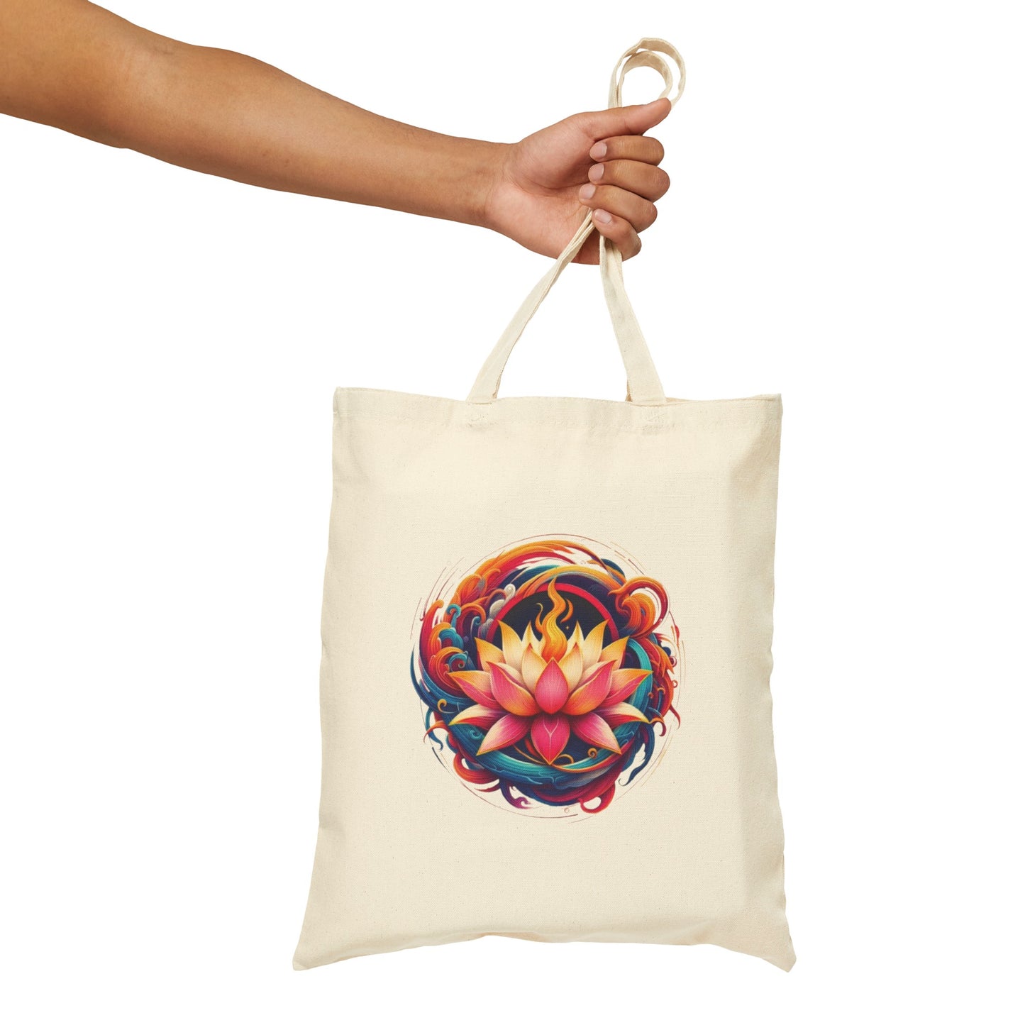 Fire Lotus Cotton Canvas Tote Bag