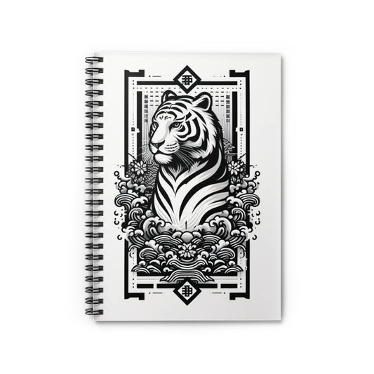 White Tiger Spiral Notebook - Ruled Line