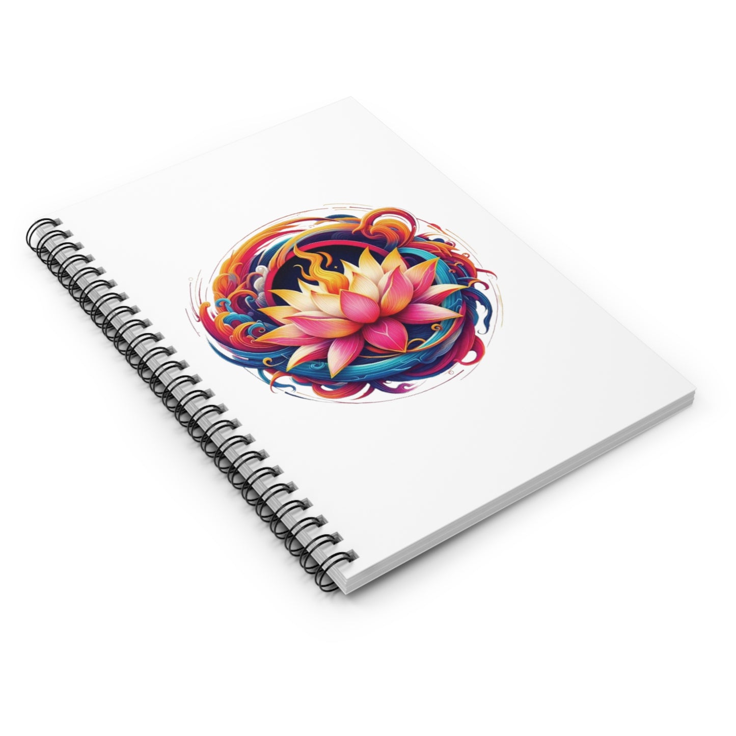 Fire Lotus Spiral Notebook - Ruled Line