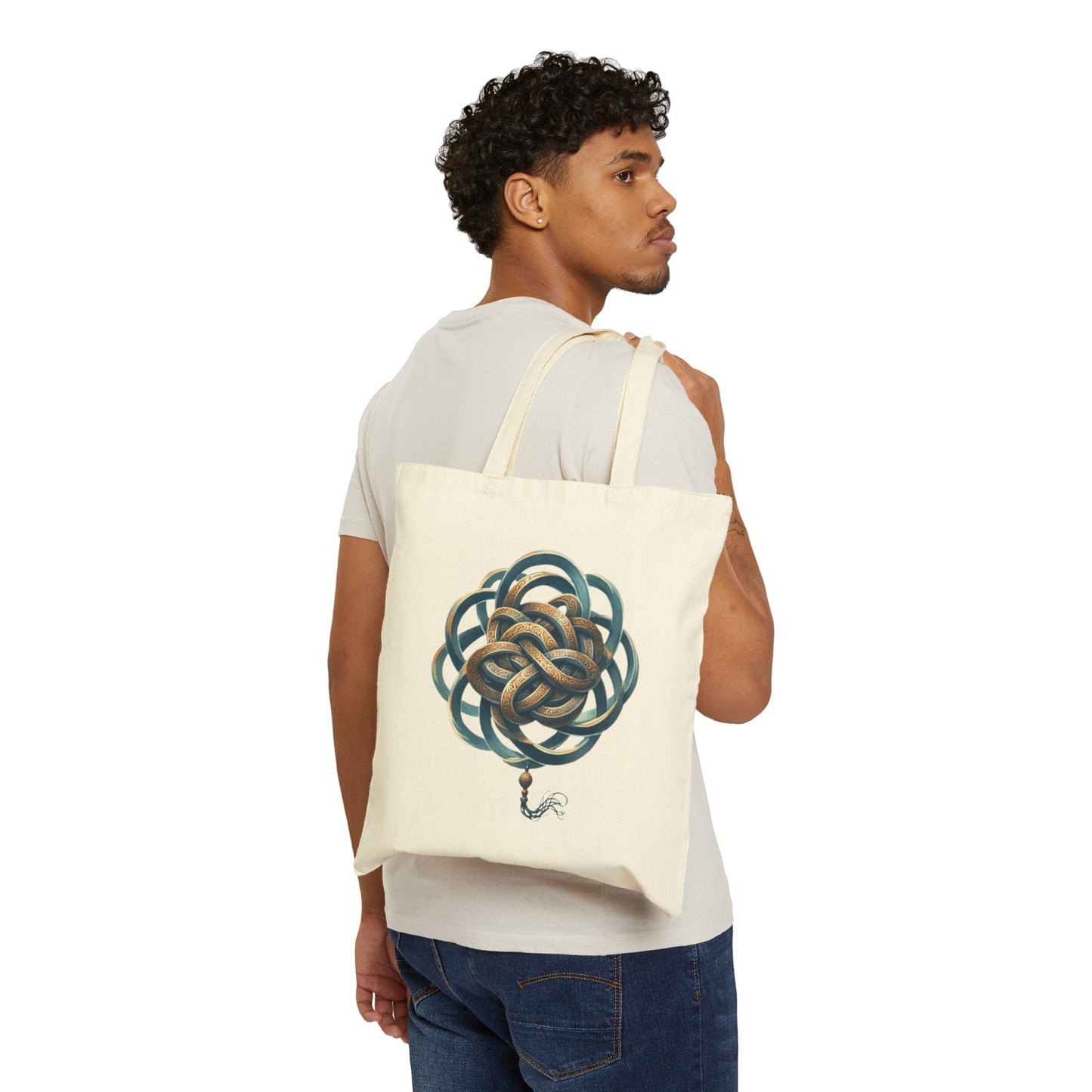 Endless Knot Cotton Canvas Tote Bag