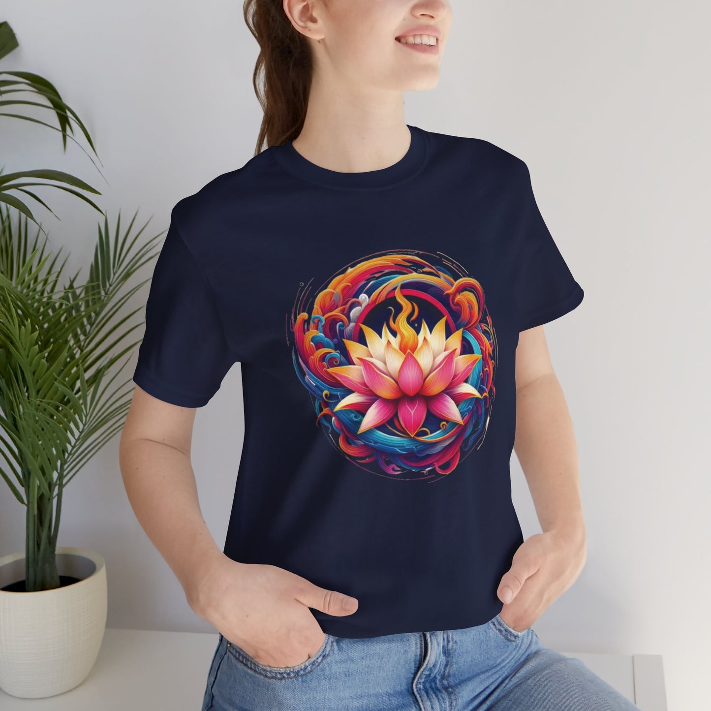 Fire Lotus Unisex Jersey Short Sleeve Tee