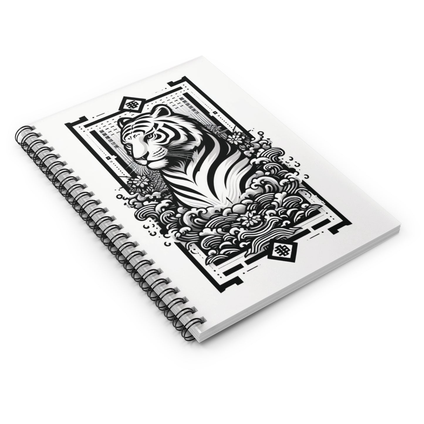 White Tiger Spiral Notebook - Ruled Line