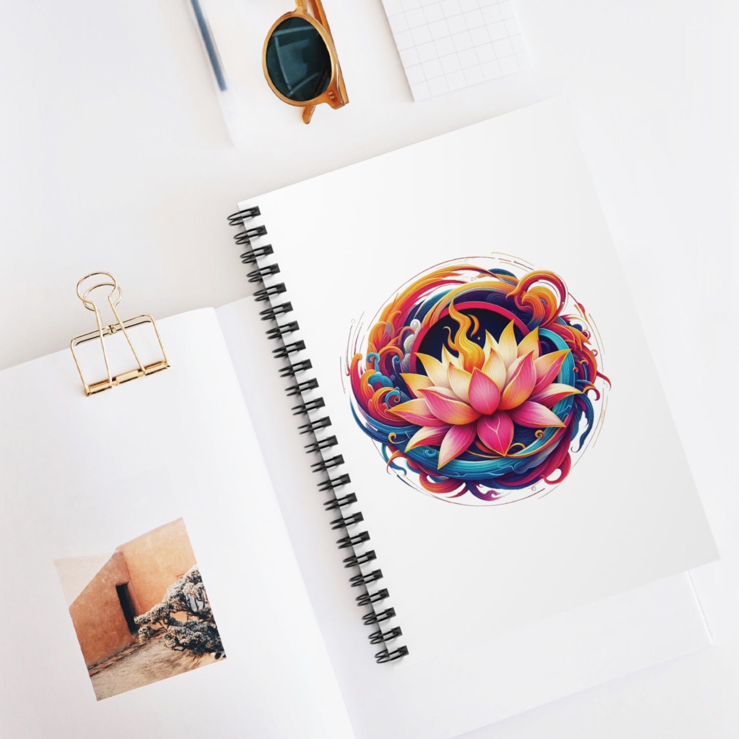 Fire Lotus Spiral Notebook - Ruled Line