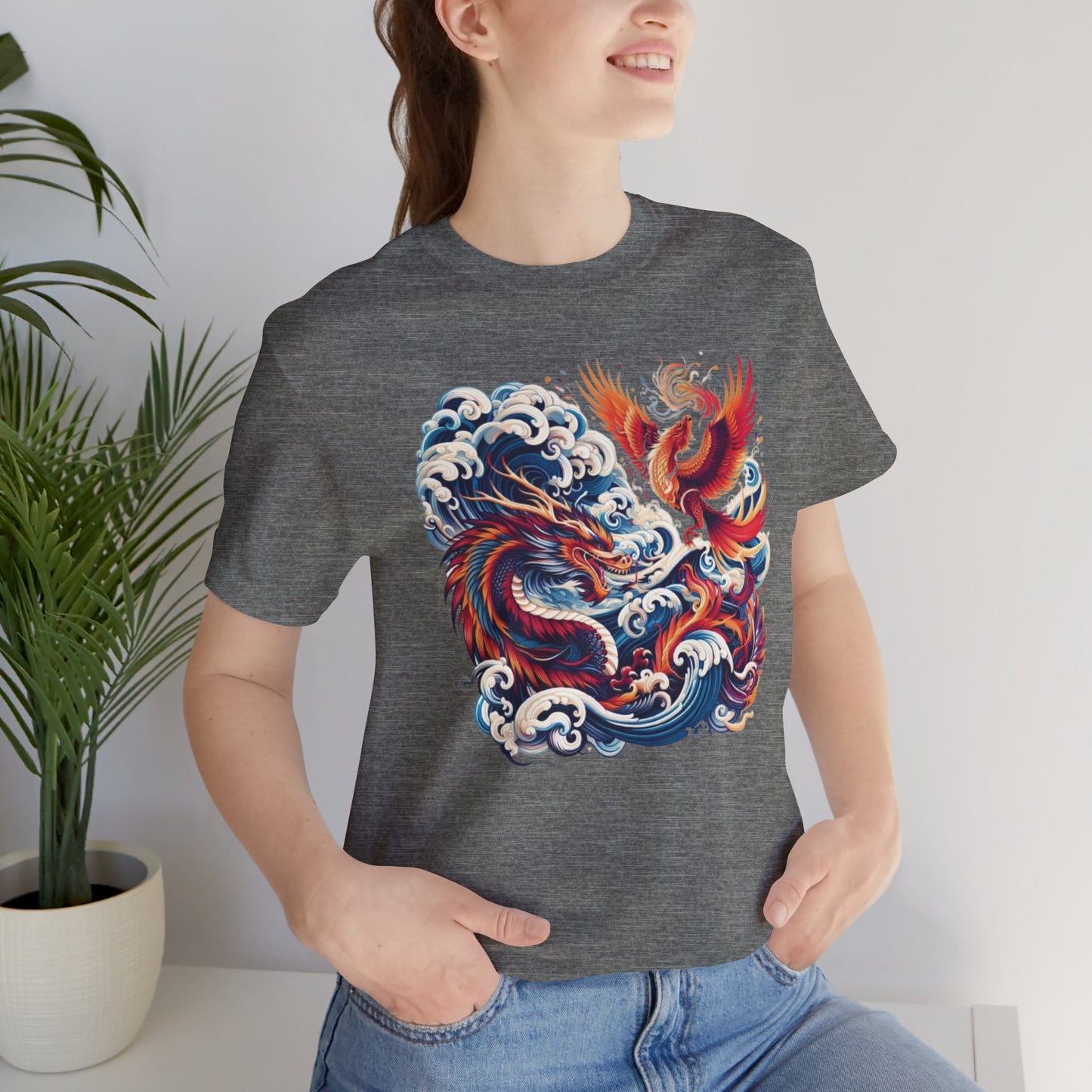 Dragon-Phoenix Unisex Short Sleeve Tee