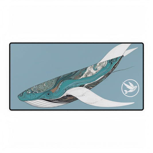 Desk Mat - Light Blue Whale